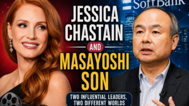 Jessica Chastain and Masayoshi Son