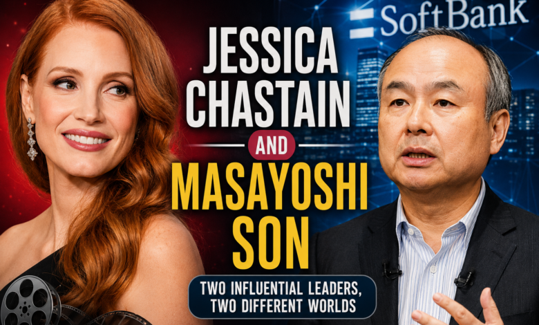 Jessica Chastain and Masayoshi Son
